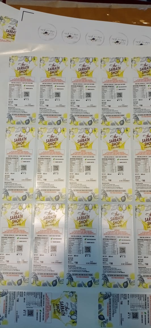 Product labels printing