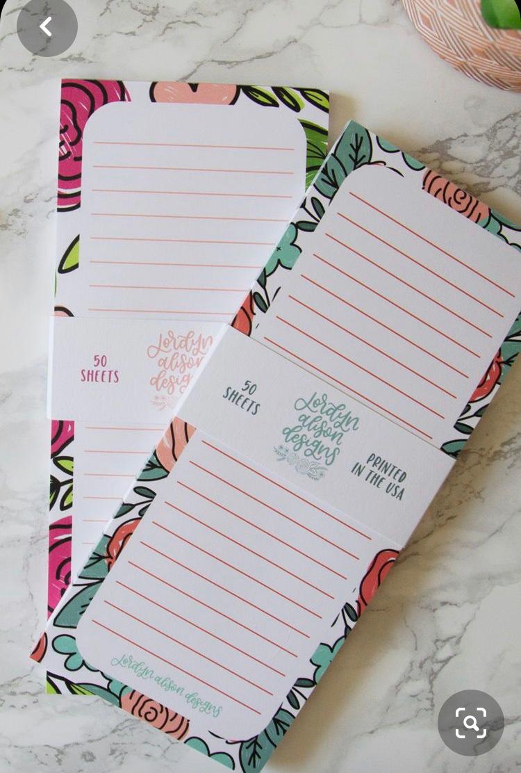 Floral notepad alternate